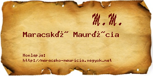 Maracskó Maurícia névjegykártya